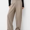 Pantalones holgados de tiro bajo Mink