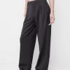 Pantalones holgados de tiro bajo Dark grey