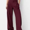 Pantalones holgados de tiro bajo Maroon
