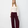 Pantalones holgados de tiro bajo Maroon
