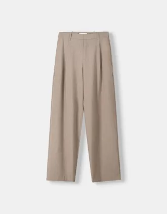 Pantalones holgados de tiro bajo Mink