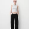 Pantalones holgados de tiro bajo Black