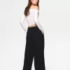 Pantalones holgados de tiro bajo Black