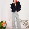 Pantalones holgados de tiro bajo Grey