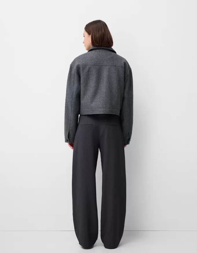 Pantalones holgados de tiro bajo Dark grey
