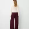 Pantalones holgados de tiro bajo Maroon