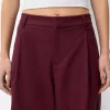 Pantalones holgados de tiro bajo Maroon