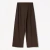Pantalones holgados de tiro bajo Brown