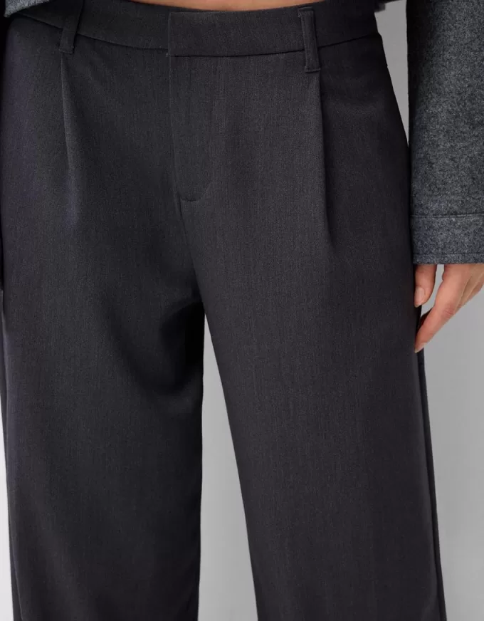 Pantalones holgados de tiro bajo Dark grey