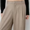 Pantalones holgados de tiro bajo Mink