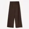Pantalones holgados de tiro bajo Brown