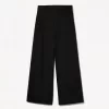 Pantalones holgados de tiro bajo Black
