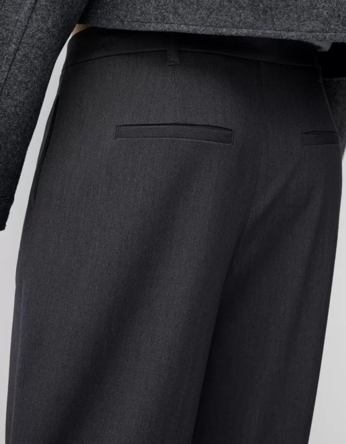 Pantalones holgados de tiro bajo Dark grey