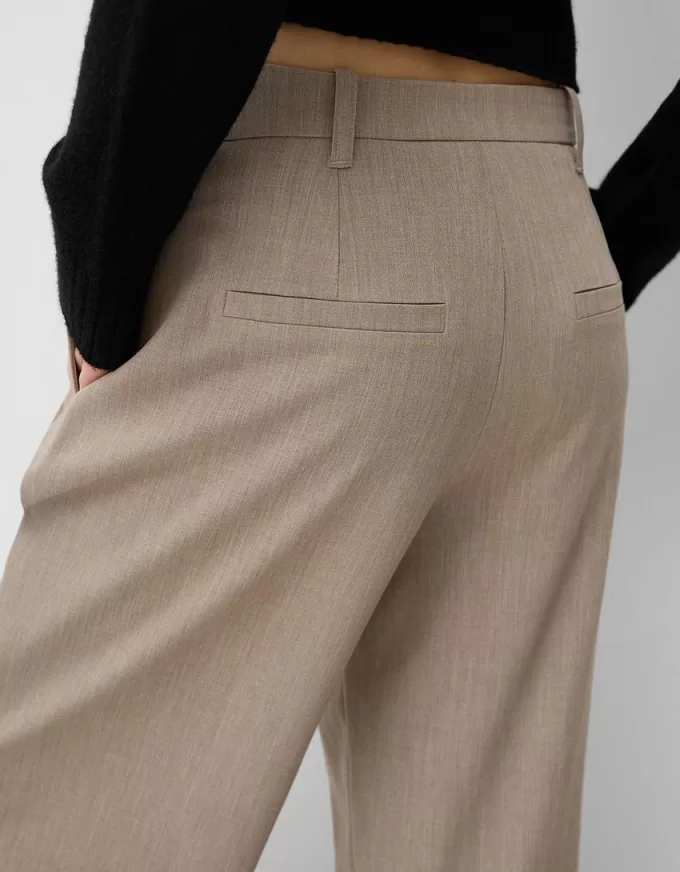 Pantalones holgados de tiro bajo Mink