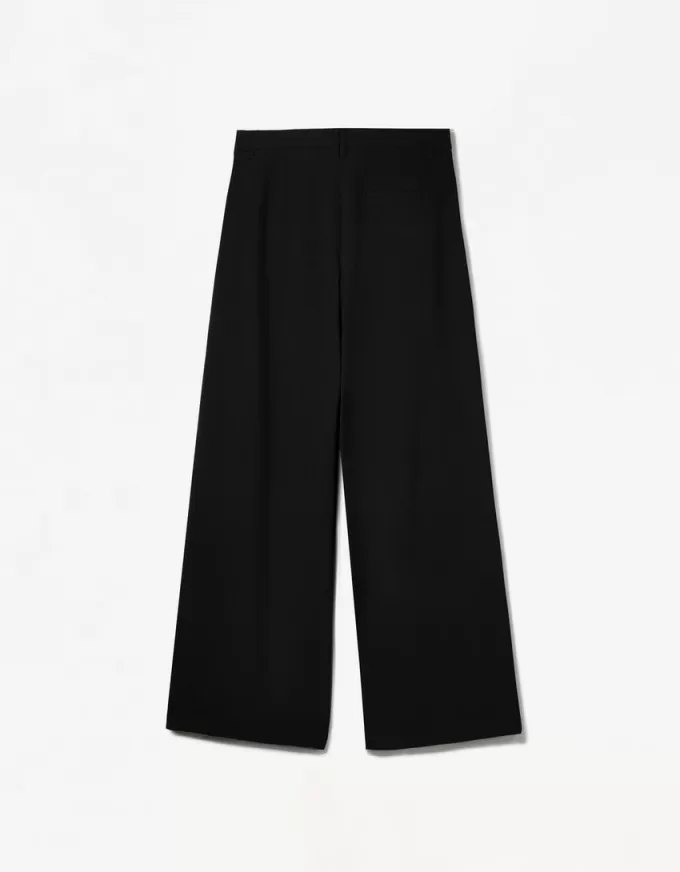 Pantalones holgados de tiro bajo Black