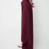 Pantalones holgados de tiro bajo Maroon