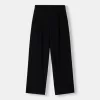 Pantalones holgados de tiro bajo Black