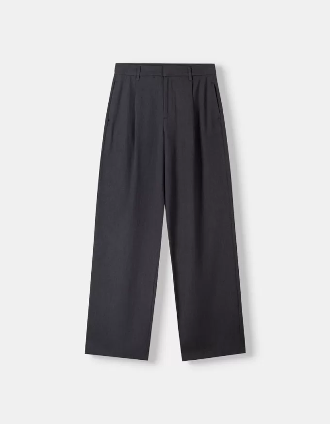 Pantalones holgados de tiro bajo Dark grey