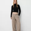 Pantalones holgados de tiro bajo Mink