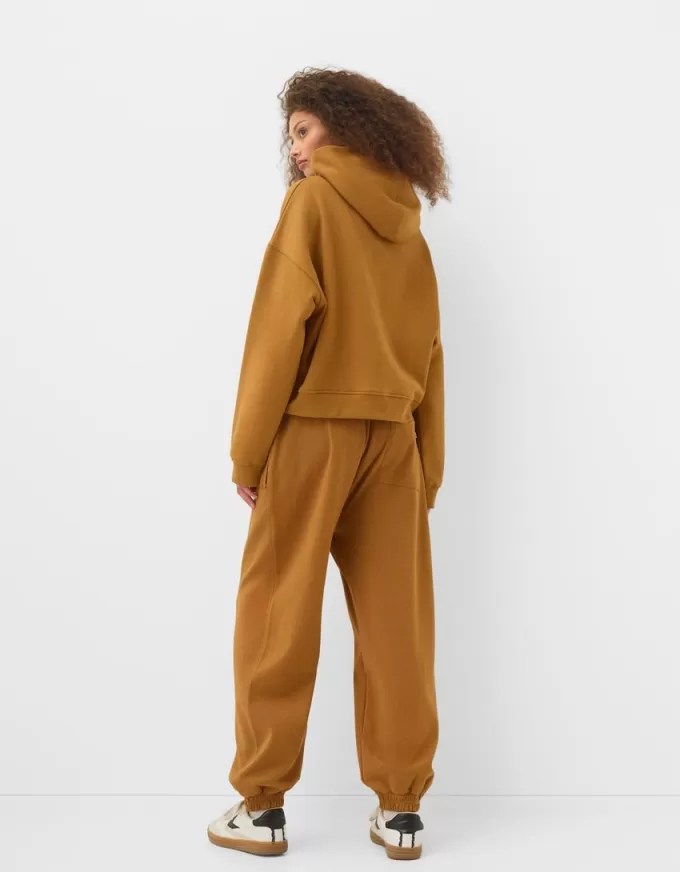 Pantalones jogger voluminosos interlock Light Brown