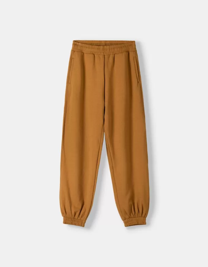 Pantalones jogger voluminosos interlock Light Brown