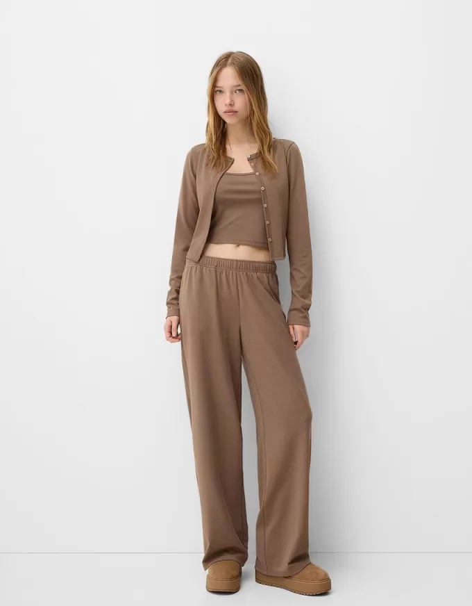 Pantalones rectos Camel