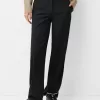 Pantalones sastre rectos de talle bajo Black