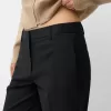 Pantalones sastre rectos de talle bajo Black