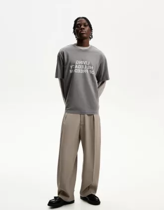 Pantalones sastre súper holgados Sand