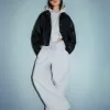 Pantalones tipo sudadera de material tipo barril Grey