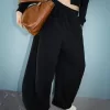 Pantalones tipo sudadera de material tipo barril Black