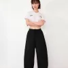 Pantalones tipo sudadera de material tipo barril Black
