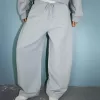 Pantalones tipo sudadera de material tipo barril Grey