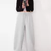 Pantalones tipo sudadera de material tipo barril Grey