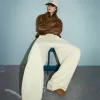 Pantalones tipo sudadera de material tipo barril Sand