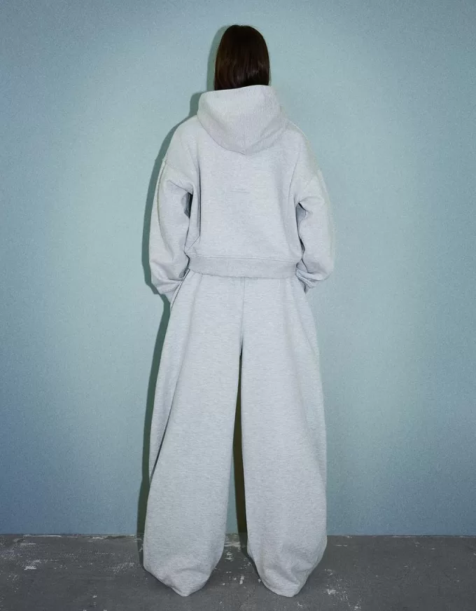Pantalones tipo sudadera de material tipo barril Grey