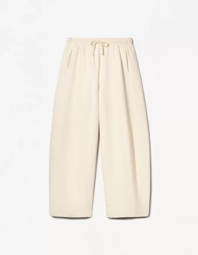 Pantalones tipo sudadera de material tipo barril Sand