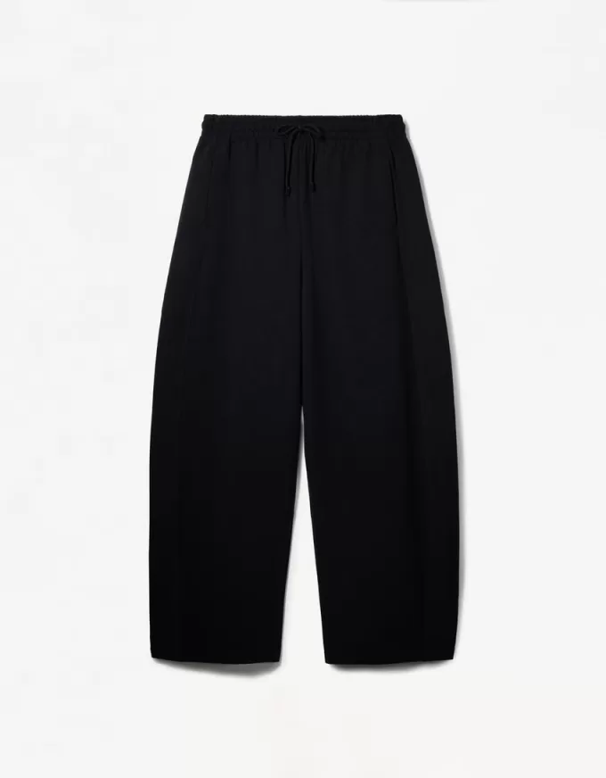 Pantalones tipo sudadera de material tipo barril Black