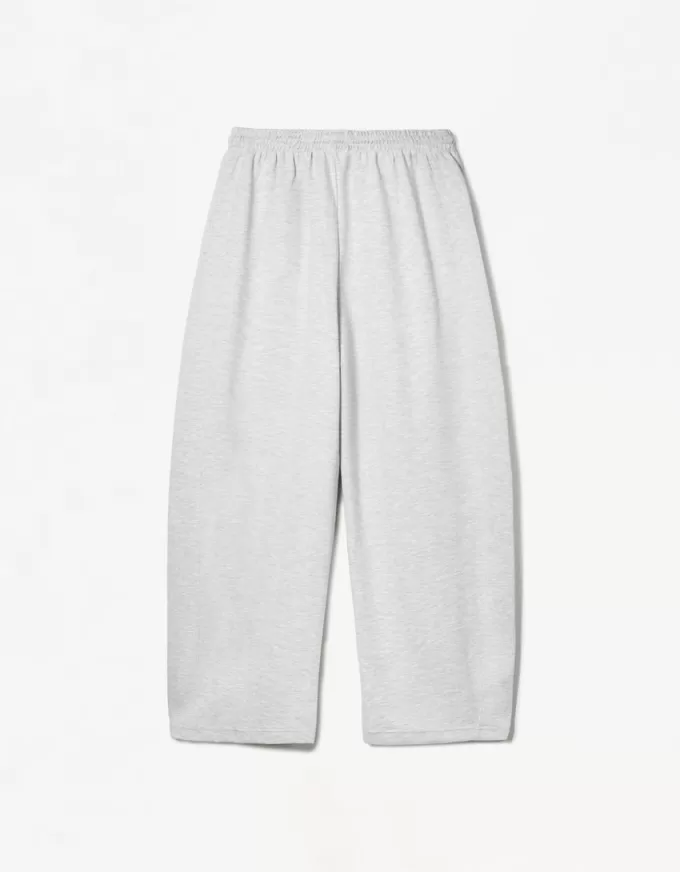 Pantalones tipo sudadera de material tipo barril Grey