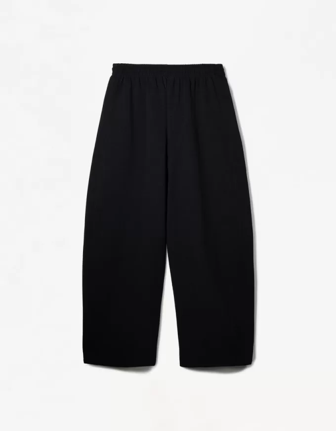 Pantalones tipo sudadera de material tipo barril Black