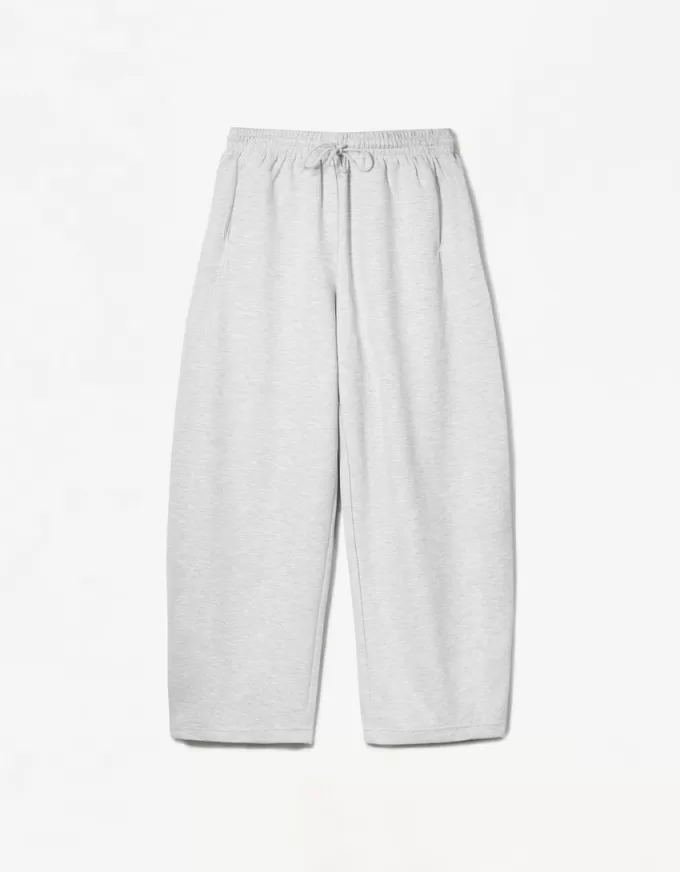 Pantalones tipo sudadera de material tipo barril Grey