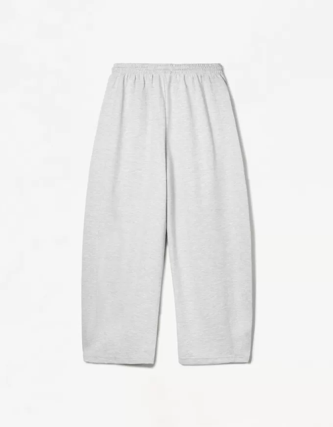 Pantalones tipo sudadera de material tipo barril Grey