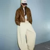 Pantalones tipo sudadera de material tipo barril Sand