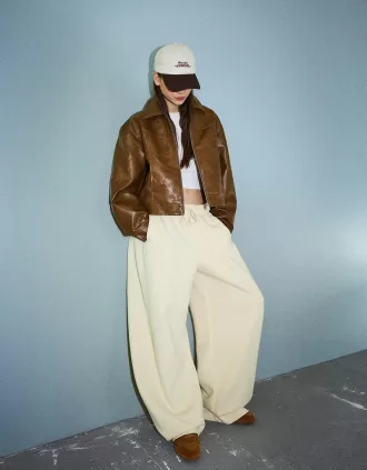 Pantalones tipo sudadera de material tipo barril Sand