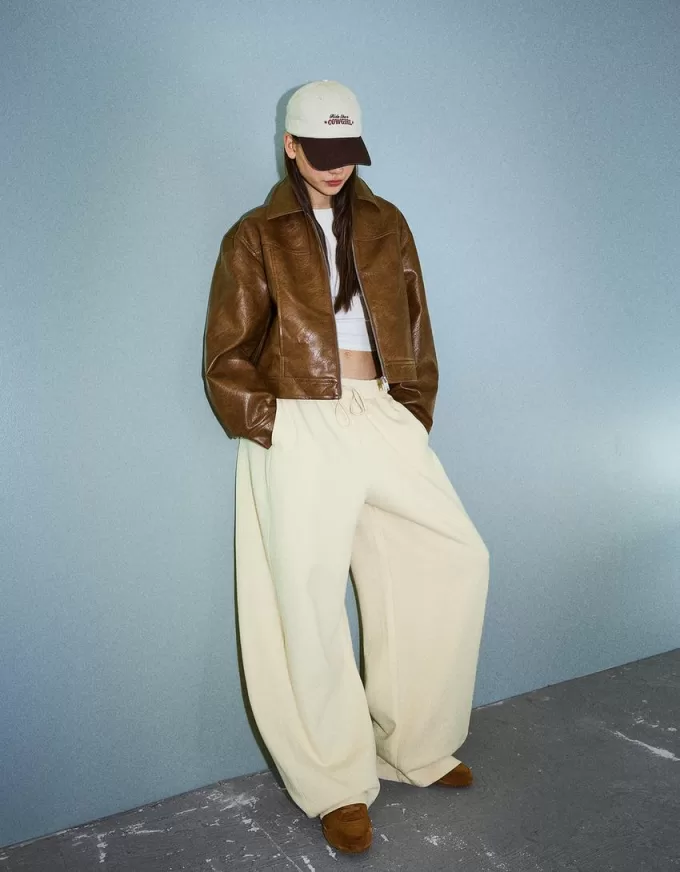 Pantalones tipo sudadera de material tipo barril Sand