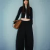 Pantalones tipo sudadera de material tipo barril Black