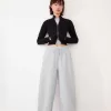 Pantalones tipo sudadera de material tipo barril Grey