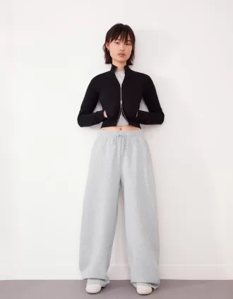 Pantalones tipo sudadera de material tipo barril Grey