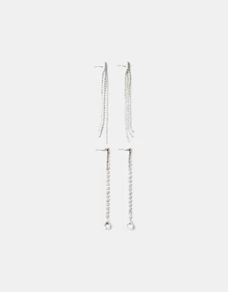 Paquete de 2 pendientes en cascada – Edición Signature Silver