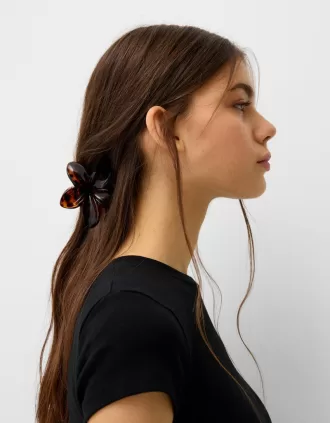 Paquete de 2 pinzas para el cabello con flores Burgundy